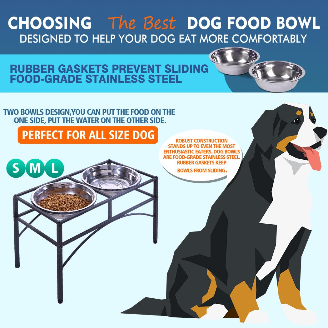 Elevate Mealtime for Your Furry Friend with the Stylish Dual Elevated Stainless Steel Pet Feeder Bowl! 🐾✨