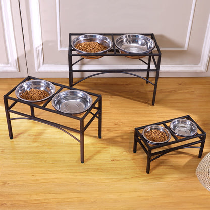Elevate Mealtime for Your Furry Friend with the Stylish Dual Elevated Stainless Steel Pet Feeder Bowl! 🐾✨