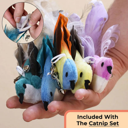 Whiskertons Interactive Bird Simulation Cat Toy Set | Interactive Cat Toy | Realistic Bird Impression