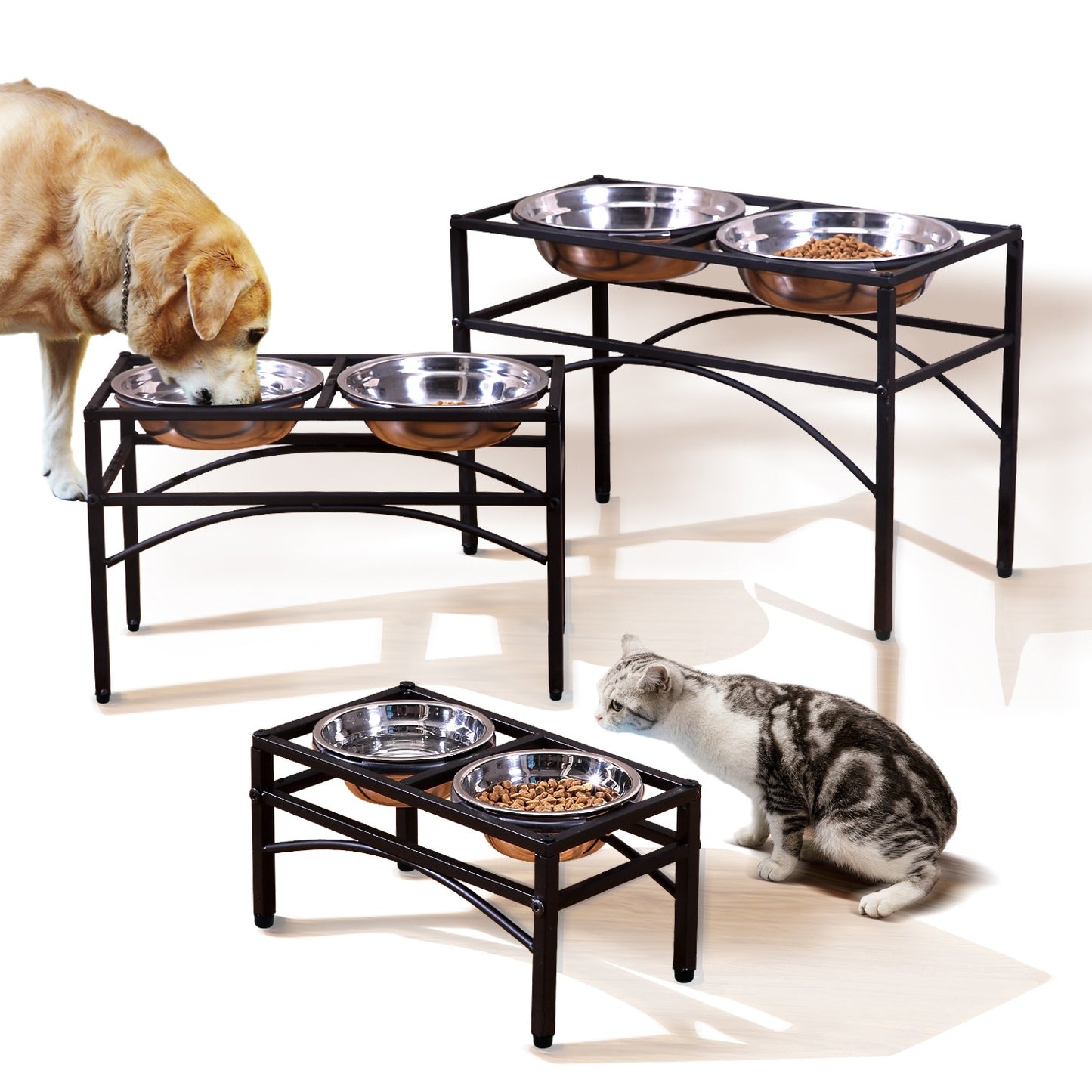 Elevate Mealtime for Your Furry Friend with the Stylish Dual Elevated Stainless Steel Pet Feeder Bowl! 🐾✨