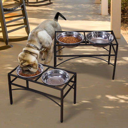 Elevate Mealtime for Your Furry Friend with the Stylish Dual Elevated Stainless Steel Pet Feeder Bowl! 🐾✨