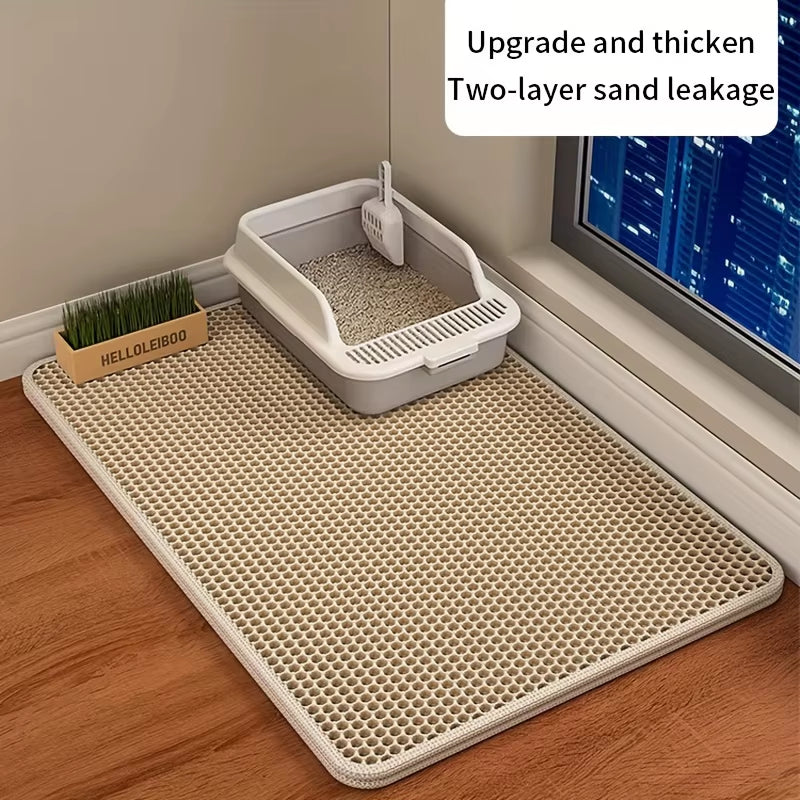 Say goodbye to messy litter! 🐾 Check out our Large Cat Litter Mat with a unique honeycomb design for easy cleaning and scatter control! Perfect for keeping your space fresh and tidy! 💧✨