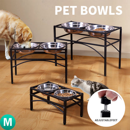 Elevate Mealtime for Your Furry Friend with the Stylish Dual Elevated Stainless Steel Pet Feeder Bowl! 🐾✨