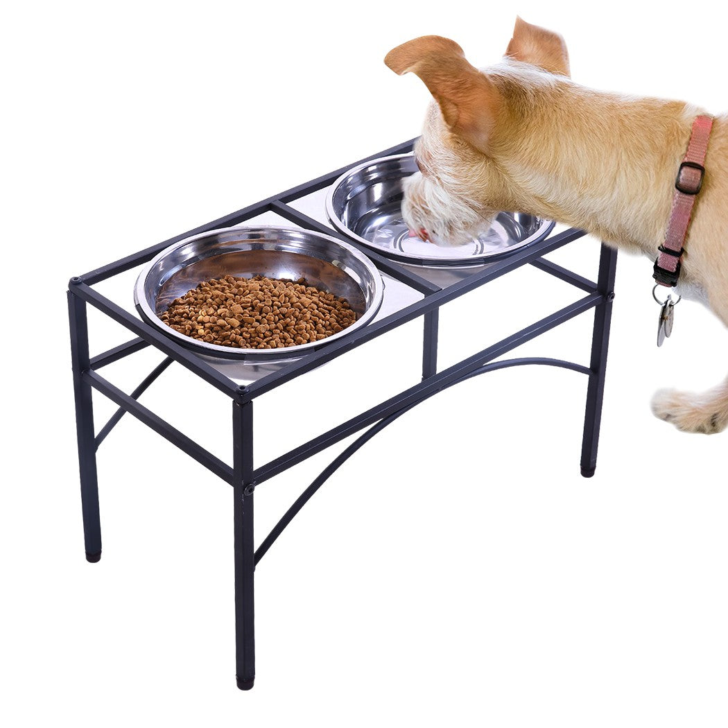 Elevate Mealtime for Your Furry Friend with the Stylish Dual Elevated Stainless Steel Pet Feeder Bowl! 🐾✨