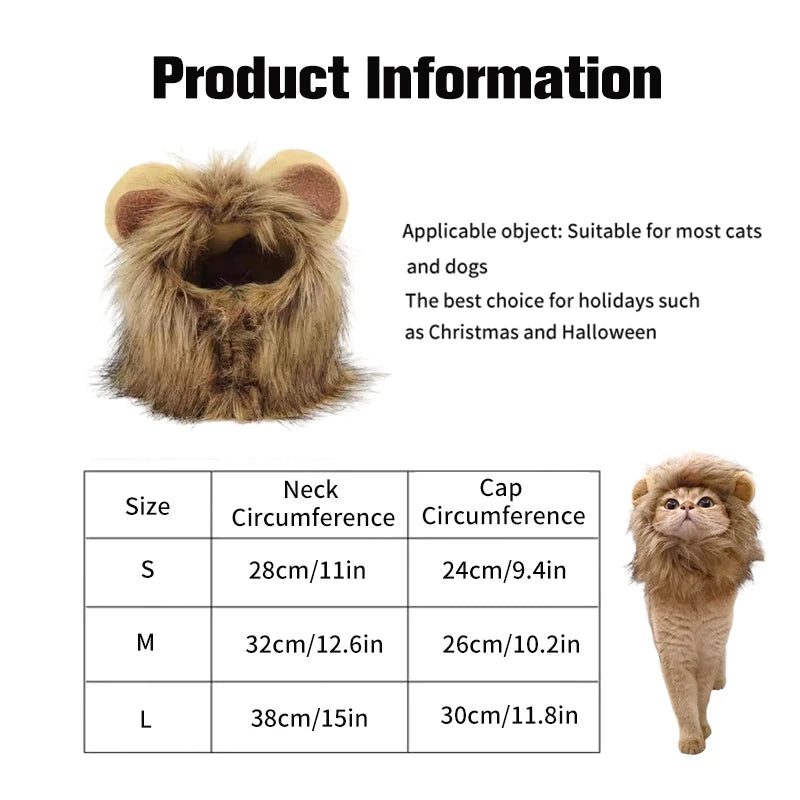 Transform your pet into a roaring cutie with our adorable Lion Mane Wig Hat! Perfect for Halloween, cosplay, or just for fun! 🦁🎉 #PetCostume #HalloweenReady